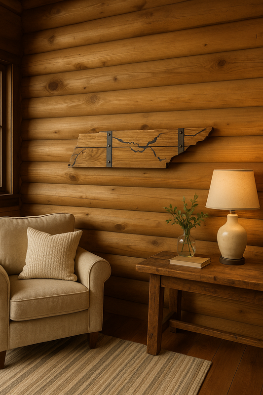 State of Tennessee Wall Art from Reclaimed Whiskey Barrels